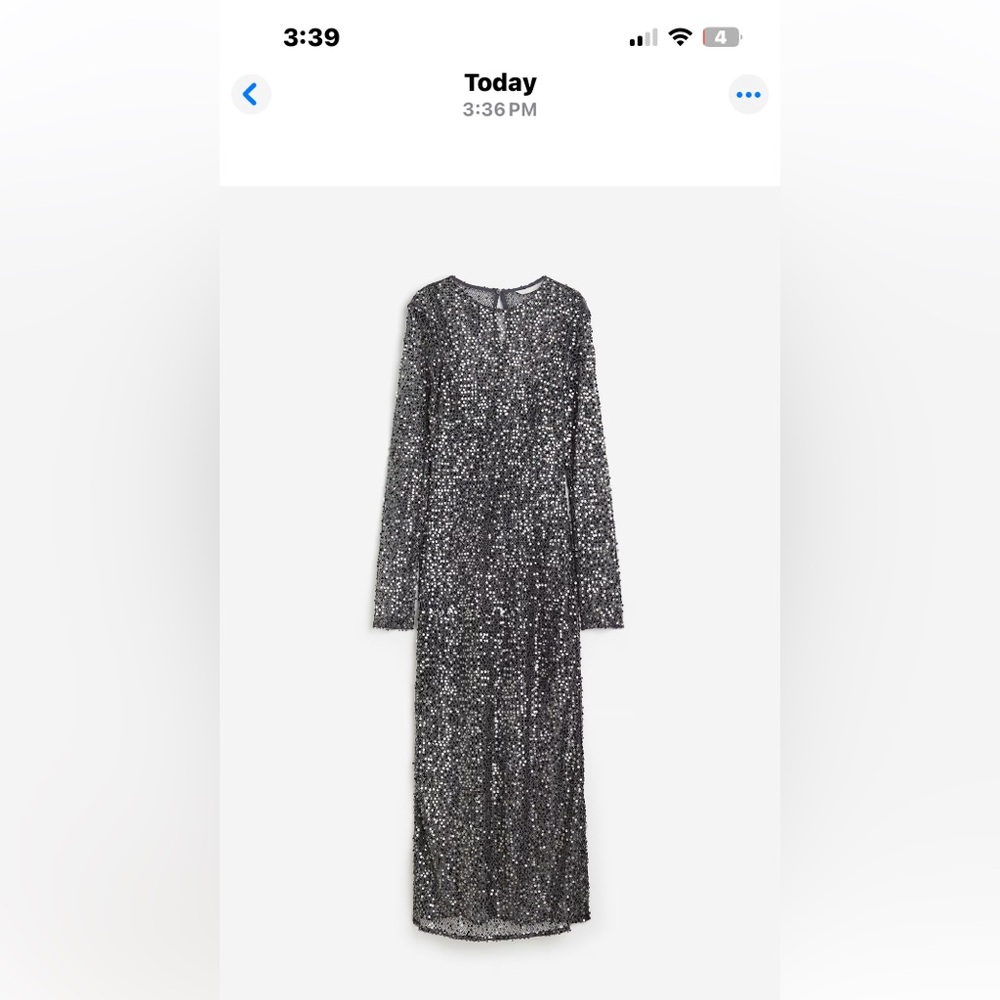 H&M netted sequin dress, sheer XS